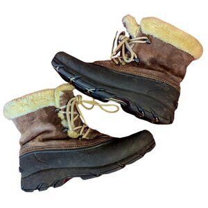 Sorel Snow Angel Waterproof Boot Lace Up Faux Fur Size 9.5 Snow Winter Cozy